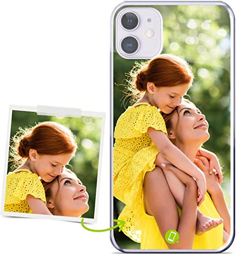 Coverpersonalizzate.it - Personalisierte Handyhülle kompatibel für iPhone 11 mit deinem Foto oder Text - Transparente TPU-Schutzhülle