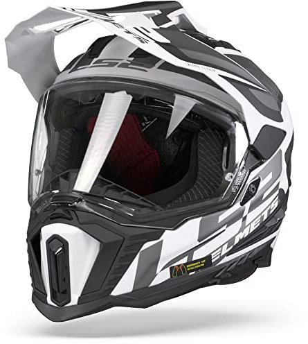 LS2 Unisex – Erwachsene Explorer Alter motorradhelm, Mattschwarz/weiß, S