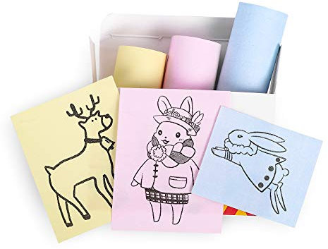 Memoking Pink/Gelb/Blau Thermopapier Kompatibel mit T02/M02L/M02X Mini Thermodrucker - 5 Jahre Haltbar, 53mm x 6,5m für Journal, Fotos, texte, Studiennotizen, Tagebücher, Memos und mehr, 3 Rollen