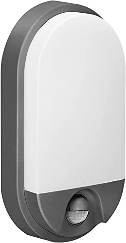 Adviti Nefryt Modern 15W Aussenlampe mit Bewegungsmelder 110lm 4000K, Weiß IP54 (Schwarz)