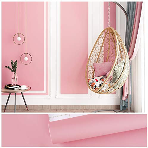 VEELIKE Dicke Möbelfolie Rosa 60cm x 900cm Klebefolie Pink Selbstklebende Tapeten für Schlafzimmer Möbel Küche Wandtapete Kinderzimmer Mädchen Schrankaufkleber Badezimmer Wasserfest Garderobe Deko