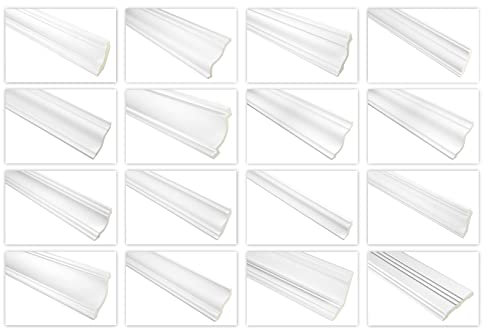 HEXIM moulures lisses en PU polyuréthane pour mur et plafond | 10 mètres FH1010 60x60mm fin de série | moulure plate pour plafond