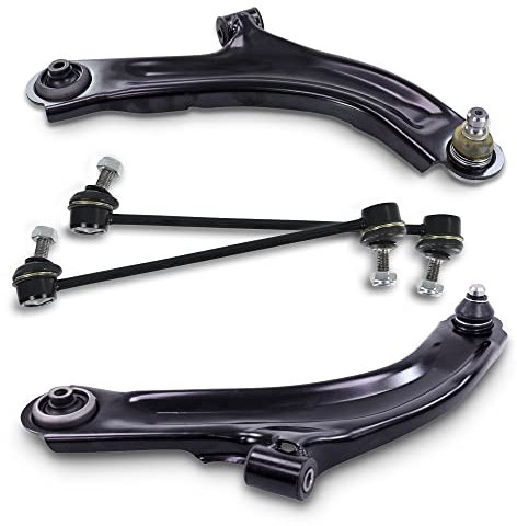 BESTPRICE 2x Querlenker Vorderachse vorne unten links & rechts, 2x Koppelstange vorne Kompatibel mit RENAULT CLIO III (BR0/1, CR0/1), CLIO III Grandtour (KR0/1_), MODUS/GRAND MODUS (F/JP0_)