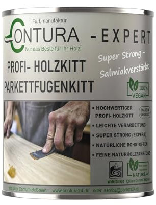 Contura 1,5 Kg. Holzkitt Parkett Fugenkitt Spachtelmasse Kitt Holz Spachtel Holzpaste Knetholz (02 Schwarz)
