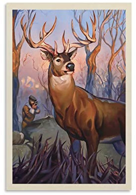 Vintage-Poster, klassischer Sportler, Hirsch, Jagd, Poster, dekoratives Gemälde, Leinwand, Wand und Kunstbild, Druck, modernes Familien-Schlafzimmer, Dekoration, 30 x 45 cm