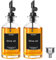 Mamiddle Set de Bouteilles d'Huile et de Vinaigre pour la Cuisine (Noir-350ml)
