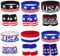 Liliful 6 Sets 4. Juli Sport-Stirnband und Armband mit amerikanischer Flagge, Gedenktag, gestreiftes Schweißband, 4. Juli, USA-Armbänder, Zubehör für Damen, Herren, Basketball, Fußball, Laufen