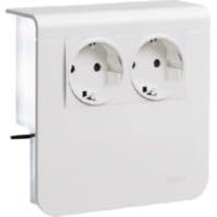 Portaattrezzatura Std 2x 20x80mm bianco traffico - Scatola presa di corrente per canale battiscopa