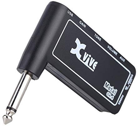 KOCAN Amplificateur de Guitare, GA4 métal Mini Portable Rechargeable Guitare électrique Prise Headphone Amp amplificateur
