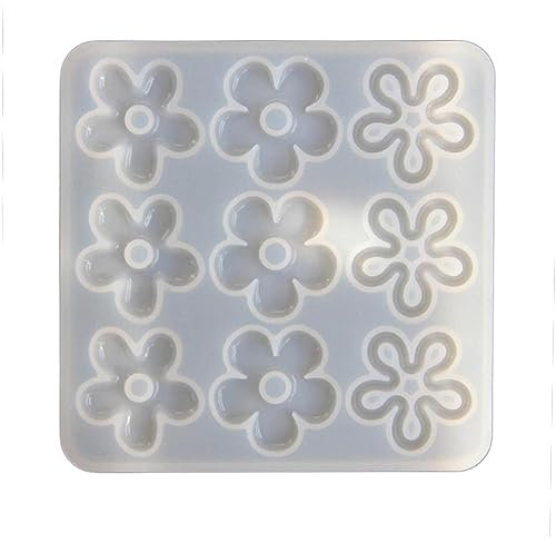 Navna Moule en silicone pour pendentif en forme de fleur - Moule en résine époxy pour fabrication de bijoux, colliers, boucles d'oreilles, pendentifs, loisirs créatifs