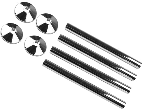 Elegante Heizkörperrohr-Abdeckrohre und -manschetten, 200 mm Länge, geeignet für 15-mm-Rohre, einfache Snap-On-Installation, verchromt, 4 Stück