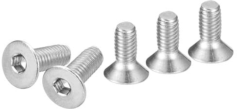 DTGN Viti a Testa Cilindrica Esagonale M4-0.7 x 10mm, 12Pz. Viti a Testa Piatta Esagonale in Acciaio Inossidabile 304, Filettatura Completa, Bulloni Svasati.