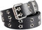 JJDreams Schwarzer Nietengürtel 104CM Leder, Punk Rock Nietengürtel Ösengürtel PU Leder Punk Gürtel Unisex