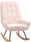 HOMCOM Schaukelstuhl Schaukelsessel mit Rückenlehne, Holzkufen, Relaxsessel, Sessel mit Sherpa-Vlies Stillsessel Schwingsessel für Wohnzimmer, Schlafzimmer, Balkon Rosa