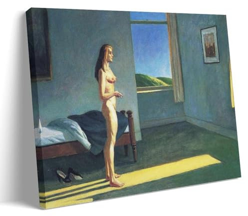 Edward Hopper Artworks Kunstdruck Frau in der Sonne, Poster auf Leinwand, Wandkunst, Rollbild, Druck, Wohnzimmer, Wände, Dekoration, Häuser, 20 x 30 cm