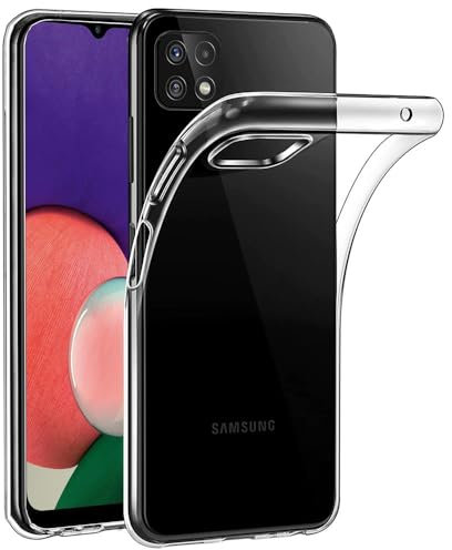 Oprimio Kristallklar Hülle für Samsung A22 5G [Silikon Hülle] [%100 Durchsichtig] [Deutsche Material] [Ultra Dünn] Klar Handyhülle für Samsung Galaxy A22 5G (Nicht 4G)