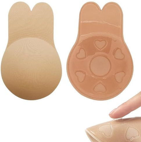 Liywua Klebe BH Push up BH Rückenfrei,Trägerloser BH,Rückenfreier BH,Kommen Wiederverwendbare Unsichtbar Silikon Haut Freundlich Selbstklebend BH,für Brautkleid,Abendkleid,Rückenfreie Kleidung