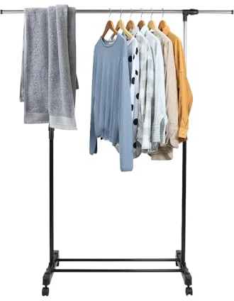 MUL-BOUTIQUE Wäscheständer, verstellbare Flügel, mobiler Wäschetrockner, faltbar, für drinnen und draußen, großes Fassungsvermögen, Größe 43 x 77 x 158 cm, mit Rollen