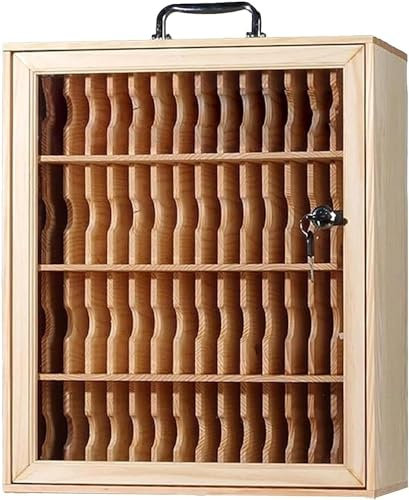 GWWBD Handy-Aufbewahrungsschrank, Tresor, Schule, Fabrik, Prüfungsarbeit, transparentes Schloss mit nummeriertem Schließfach, Holz (Größe: 60 Bits)