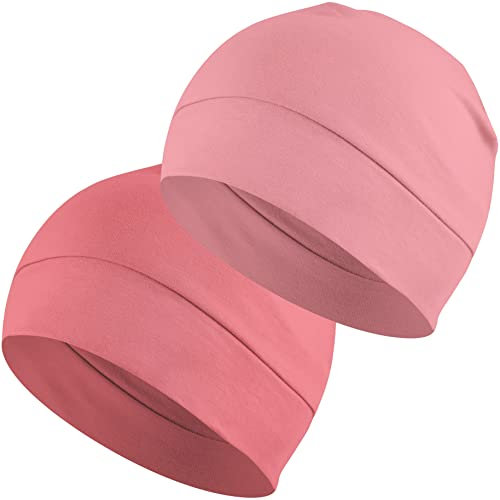 EINSKEY Fahrradmütze Unter Helm, Leichte Dünne Baumwollmütze für Herren und Damen, Perfekt als Schlafmütze, Laufmütze, Skull Cap oder Chemo Kopfbedeckung - 2er Pack