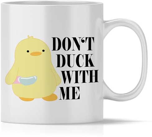 mindmonkeys® Dont duck with me Meme Tasse mit Spruch | Tasse Ente Messer | dont duck with me | Lustige Tassen Ente Lustige Sprüche | Geschenk für Kollegen | Dont duck with me | Keramik 300 ml
