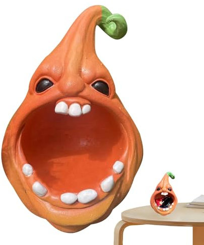 Porte-bonbons à la citrouille en résine, boîtes à bonbons pour bonbons ou friandises, statues de citrouille d'Halloween, décorations de fête de citrouille, conteneurs de bonbons pour fête d'Halloween,