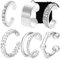 AFCJLTO Manchette d'Oreille pour Femme Faux Piercing Oreille Réglables Boucles Oreille Sans Trou Ear Cuff Non Piercing Helix Cartilage Boucles d'Oreilles Ensemble Argent