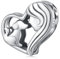 Mädchen und Hund Herz Charm für Pandora Armband, 925 Sterling Silber Haustier Herz Charms Anhänger für Damen Schmuck Geschenk
