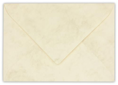 Kuvertwelt Briefumschläge DIN C6 (162x114mm) 25 Stück Creme marmoriert Nassklebende Umschläge für Karten und Einladungen – Umschläge für Geschäftspost, Büro, Hochzeit und den privaten Gebrauch