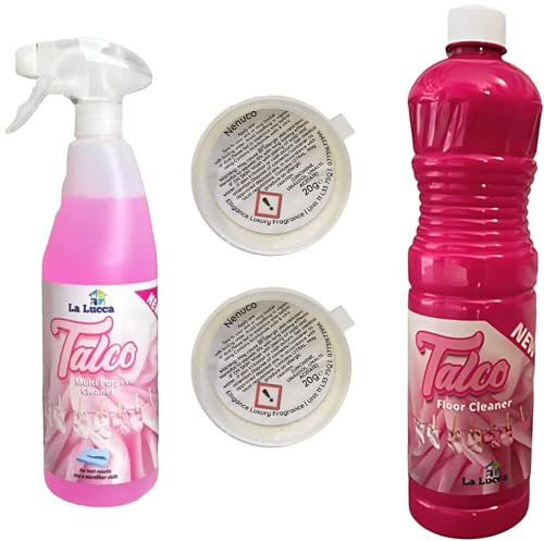 Lalucca Spanish Cleaning Products Talco Bundle Giftset, Multisurface Cleaner Spray 750ml, Floor Cleaner 1L, Sink Fizzer 20g Household Cleaning Essentials Cleaning Kit