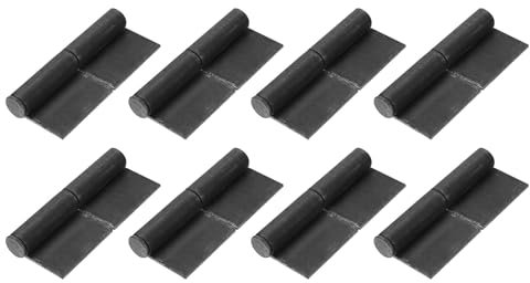 Sourcing Map 8 Pack Carbon Steel Weldable Flag Hinges, 6 x 2-2/3, 360° Rotation, Black