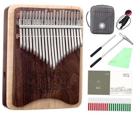 Professionelle Kalimba 21 Keys Kalimba Musikinstrument Finger Piano Volles Massives Holz Schwarz Walnuss Kalimba Daumen Klavier Tragbar