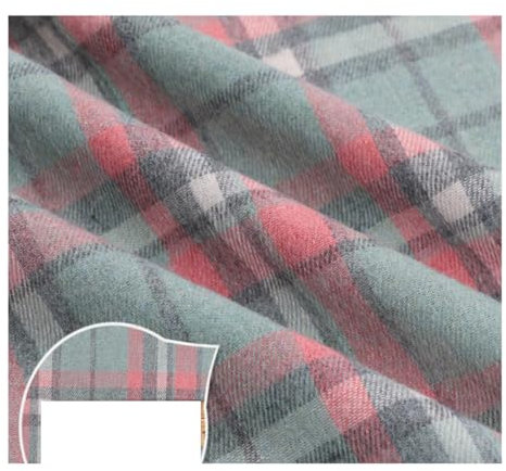 AMateschitz Tessuto di cotone a quadretti, in 100% cotone, motivo a quadri, per Natale, plaid, patchwork, quadrato, per cucito, fai da te, rosa, verde, 1 m x 150 cm