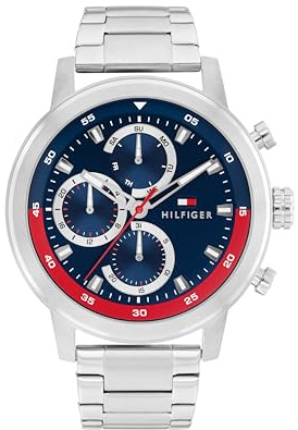 Tommy Hilfiger Multi Zifferblatt Quarz Uhr für Herren mit Edelstahlarmband oder Silikonarmband