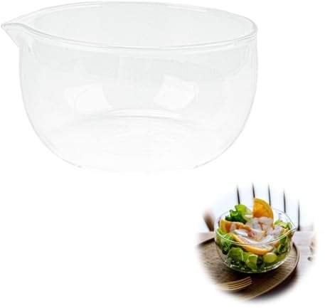 Feirdhoo Matcha Schale,350ml Glasschale mit Ausgießer,Klassische handgefertigt japanische Matcha Bowl,Transparent Glasschüssel Servierschalen Set für Küche zu Hause Teestoom Anfänger Matcha Latte