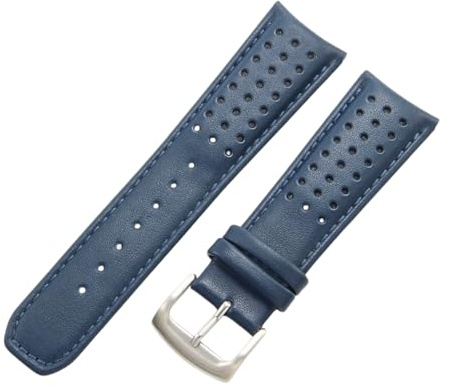 Echtleder Uhrenarmband für Citizen Eco-Drive Skyhawk Blue Angels | Edelstahlschloss Gebogene Ersatzarmband Echtes Leder Casual Dress Herren Damen