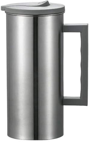 Jarra De Agua De Metal - Jarra De Con Tapa Y Gran Capacidad En Acero Inoxidable | Recipiente Con Asa Antideslizante Para Bebidas Frías Y Calientes Como Cerveza Café O