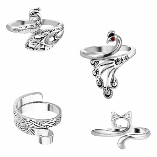 4 Piezas Anillos de Ganchillo Accesorios Ajustables para Tejer Anillo Guía