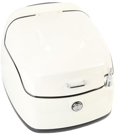 Motorrad-Gepäckbox, Universelle Verschleißfeste ABS-Motorrad-Topbox mit Schlüsselschloss für Helmhandschuhe (White)