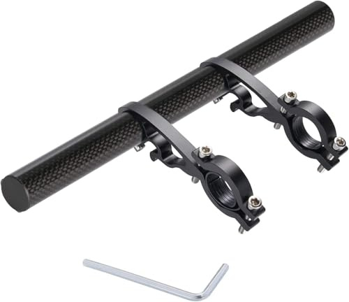 Yizhet Fahrrad Lenker Erweiterung, 30cm, Karbon, 18-34mm | Lenker Extender, Verstellbare Halterung, Für Taschenlampe, Smartphone, GPS-Gerät