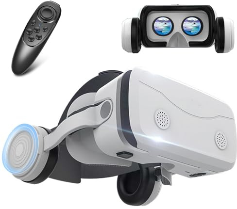 VR Headset Compatible for iPhone Samsung Android 4.7-7.2, Virtual Reality VR Glasses With blue lights for Games Movies & Video with Remote Controller, 3D VR Headset for Adults