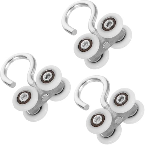 SHINEOFI Ganci Accessori Versatili 3 per Tende in Lega di Zinco Scorrevole Argento per Tende da Sole e Auto per Binari a Soffitto