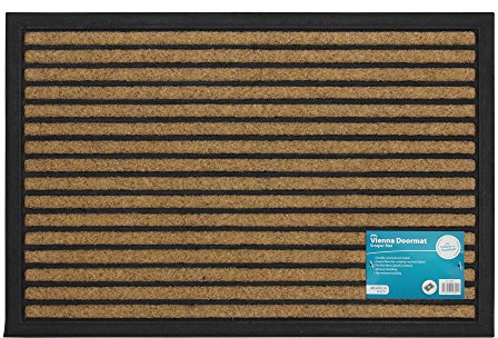 JVL Vienna Heavy Duty Rubber Backed Scraper Entrance Door Mat-Lines, 40 x 60 cm, 01-360LI