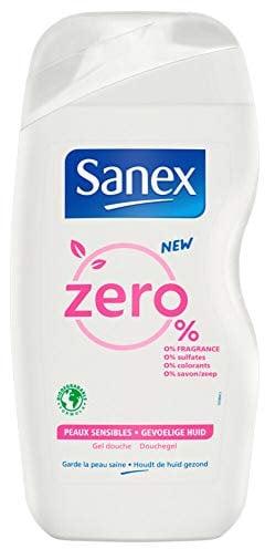 Sanex Lot de 3 gels douche « Zero% Sensitive Skin » pour peaux sensibles – 500 ml