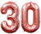 Meowoo 30 ans Décoration Anniversaire, Fête Ballons 30 ans Ballons Chiffre Ballons pour 30e Anniversaire de Mariage Fête d'anniversaire Décoration Hélium Ballons (30 Rose Or)