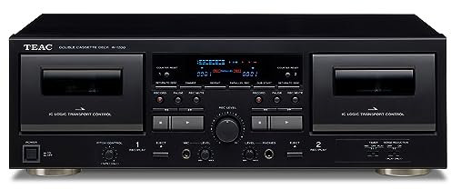 TEAC W-1200B - Doppia cassetta con registratore con controllo del passo USB, karaoke-mic-in e telecomando