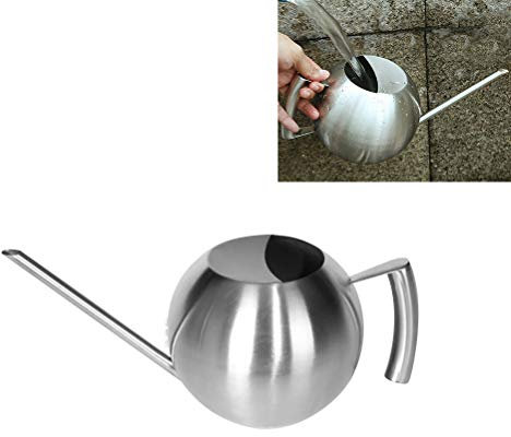 Yardwe Edelstahl Gießkanne für Pflanzen Indoor House langen Auslauf Gartenbewässerungstopf Garten gießkanne für zimmerpflanzen 1000ml