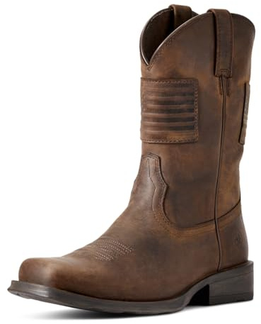 ARIAT Rambler Patriot Western Boot, Stivali Uomo, Marrone Invecchiato, 44.5 EU