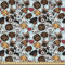 ABAKUHAUS Hundeliebhaber Gewebe als Meterware, Hundezucht-Liebe, Schön Gewebten Stoff für Polster und Wohnaccessoires, 1M (148x100cm), Hellblau Braun