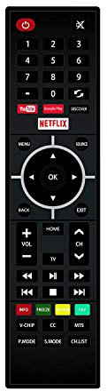 New Remote Control Replacement for Element Smart TV Models with with YouTube Google Play Discover Netflix Keys